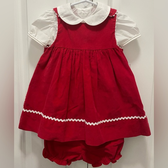 Petit Ami Red Dress with White Accents - Picture 1 of 3